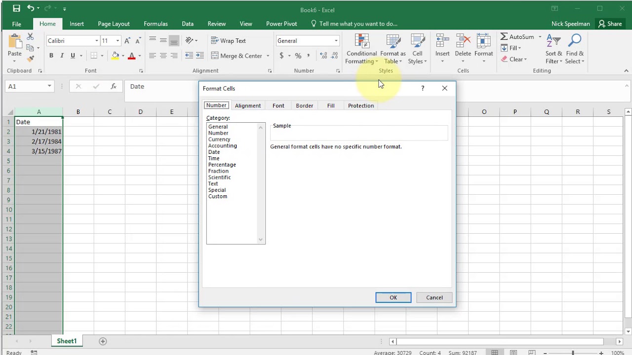 change the date format in excel for mac